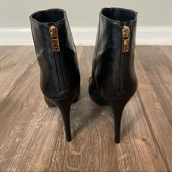 Tory Burch Women's Black Pacey Leather Ankle Boots - Picture 9 of 12